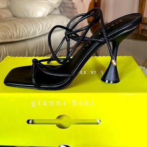 3.5 inch strapped up heels.